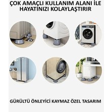 Rabadon Çamaşır Makinesi Sarsıntı Titreşim Ses Önleyici Kaydırmaz Ayak 4lü Set Masa Dolap Kaydırmaz Ped