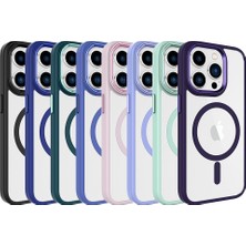 Case 4U Apple iPhone 15 Pro Max Kılıf Wireless Şarj Özellikli Krom Magsafe Silikon Kapak Yeşil