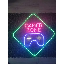 Dekoraven Gamer Zone Neon LED Tabela Dekoratif AYDINLATMA(50X50CM)