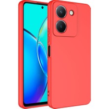 Case 4U Vivo Y36 4g Kılıf Kamera Korumalı Içi Kadife Logosuz Mara Lansman Silinebilir Kırmızı