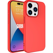 Case 4U Apple iPhone 15 Pro Max Kılıf Içi Kadife Logosuz Lsr Lansman Silinebilir Arka Kapak Kırmızı