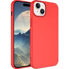 Case 4U Apple iPhone 15 Kılıf Içi Kadife Logosuz Lsr Lansman Silinebilir Arka Kapak Kırmızı