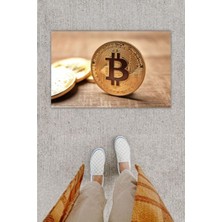 Dijital Baskı Dekoratif Bitcoın Pudra Kapı Önü Paspası
