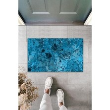 Çok Amaçlı Dekoratif Dijital Baskı Mavi Batik Dış Mekan Paspas