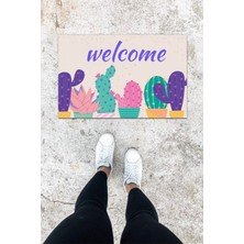 Dijital Baskı Yeşil Dış ve Iç Mekan Doğal Taş Desen Kapı Önü Paspası