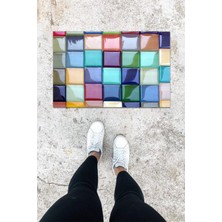 Dijital Baskı Çok Renkli Dış ve Iç Mekan Mozaik Desen Kapı Önü Paspası