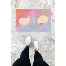 Dijital Baskı Mavi Dış ve Iç Mekan Damla Desen Kapı Önü Paspası