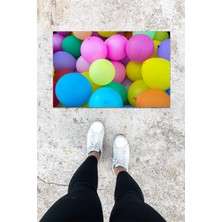 Dijital Baskı Renkli Dış ve Iç Mekan Balon Desen Kapı Önü Paspası