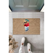 Dış ve Iç Mekan Bej Kapı Önü Paspası The Rapper Ayıcık Desen Paspas
