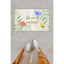 Dijital Baskı Yeşil Dış ve Iç Mekan Doğal Taş Desen Kapı Önü Paspası