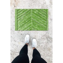 Dijital Baskı Yeşil Dış ve Iç Mekan Doğal Taş Desen Kapı Önü Paspası