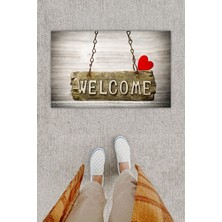 Dijital Baskı Yeşil Dış ve Iç Mekan Doğal Taş Desen Kapı Önü Paspası