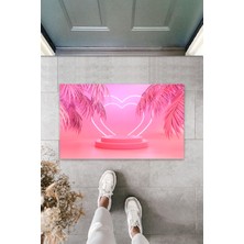 Dijital Baskı Yeşil Dış ve Iç Mekan Doğal Taş Desen Kapı Önü Paspası