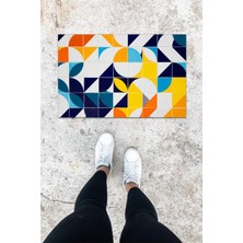 Dijital Baskı Yeşil Dış ve Iç Mekan Doğal Taş Desen Kapı Önü Paspası