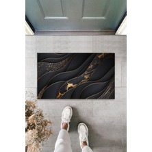 Dijital Baskı Yeşil Dış ve Iç Mekan Doğal Taş Desen Kapı Önü Paspası