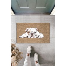 Çok Amaçlı Dekoratif Dijital Baskı Bej Köpek Dış Mekan Paspas