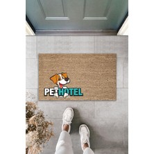 Dijital Baskı Kalitesi  Kahverengi Köpekli Pet Hotel   Dekoratif Kapı  Paspası