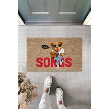 Dijital Baskı Yeşil Dış ve Iç Mekan Doğal Taş Desen Kapı Önü Paspası