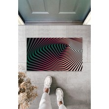 Çok Amaçlı Dijital 3D Spiral Siyah-Pembe Kapı Paspası Dış Mekan Paspas