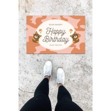 Dijital Baskı Yeşil Dış ve Iç Mekan Doğal Taş Desen Kapı Önü Paspası