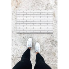 Dijital Baskı Yeşil Dış ve Iç Mekan Doğal Taş Desen Kapı Önü Paspası