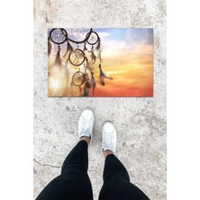 Dijital Baskı Yeşil Dış ve Iç Mekan Doğal Taş Desen Kapı Önü Paspası