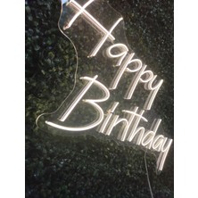 Dekoraven Happy Birthday Neon LED Tabela Doğum GÜNÜ(70X30CM)