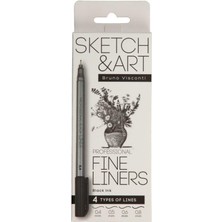  Bruno Visconti Sketch Art Professional 4'lü Fineliners Black 36-0032