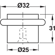 Hafele Kapı Stoperi Zemine Monte Vidalı Parlak Krom 25X31MM