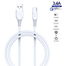 HANPORIUM Vivo Y35 Uyumlu 3.4 Amper Ultra Hızlı Type-C Şarj Kablosu 1 Metre - Ithalatçı Garantili