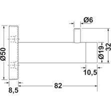 Hafele Kapı Stoperi Duvara Monte 75MM Mat Krom