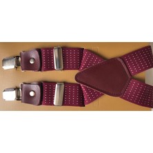 Kemer Sepeti Bordo Noktalı 4 Klipsli Pantolon Askısı