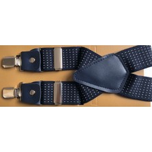 Kemer Sepeti Lacivert Noktalı 4 Klipsli Pantolon Askısı