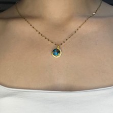 Frappant Jewelry Epoksi Gezegen Çelik Kolye