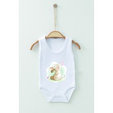 Ada Bebek Çocuk Adabebek Watercolor Tavşan Temalı Askılı Badi Bebek Zıbın