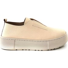 Saracshoes  Deri Ekru Masculine Kadın  Sneaker