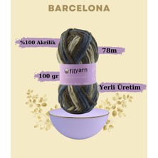 Filyarn Yeşil Lacivert Barcelona Eldiven Bere Şal Örgü Ipi