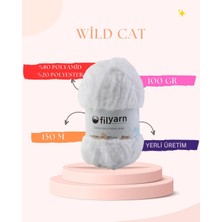 Filyarn Beyaz Wild Cat Sakallı Örgü İpi