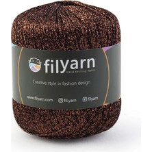 Filyarn Acı Kahve Starz Örgü Ipi, Amigurumi Ipi, Simli Örgü Ip, Punch Ipi(Panç)