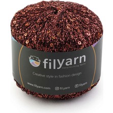 Filyarn Kiremit Galaxy Simli Pullu Örgü İpi