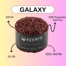 Filyarn Kiremit Galaxy Simli Pullu Örgü İpi