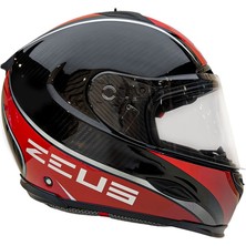 Zeus Zs-1800b Kapalı Kask Carbon Am9 Kırmızı