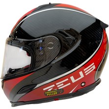 Zeus Zs-1800b Kapalı Kask Carbon Am9 Kırmızı