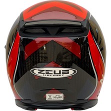 Zeus Zs-1800b Kapalı Kask Carbon Am9 Kırmızı