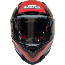 Zeus Zs-1800b Kapalı Kask Carbon Am9 Kırmızı