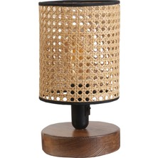 Lumexx Ayça Ceviz Rattan Abajurlu Masa Lambası