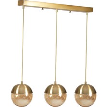Lumexx Küre 3 Lü Sıralı Eskitme Bal Camlı Sarkıt