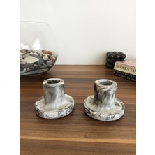 Kedi Creative Arts Marble 2'li Şamdan Seti