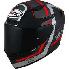 Suomy Track-1 Kask Nınety Seven Gun Metal-Red