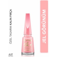 Jelly Look Yoğun Renk Veren Jel Görünümlü Parlak Oje (JL27 Milky Pinky) 8690604282210